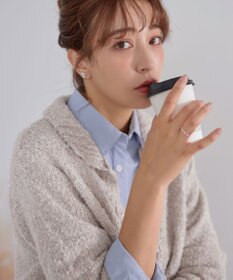 Tiaclasse 【着丈が選べる】ハイネックブークレカーディガン