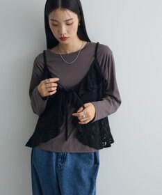 Green Parks レースフリルキャミビスチェ