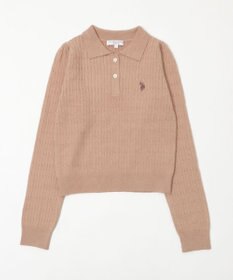 WEGO 【WEB限定/25年秋冬新作】別注USPOLOケーブルニットポロ