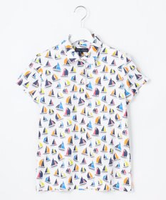 23区GOLF 【WOMEN】【吸水速乾・UVケア】マルチヨットプリント 半袖ポロシャツ