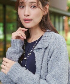 Tiaclasse 【着丈が選べる】ハイネックブークレカーディガン