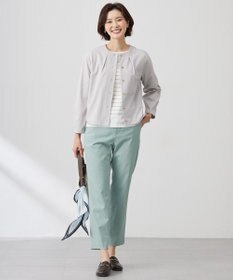 J.PRESS LADIES L 【セットアップ対応・洗える】セルロースリネンストレッチ テーパード パンツ