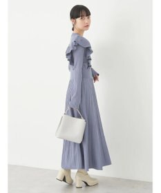 earth music&ecology ショルダーフリルニットワンピース