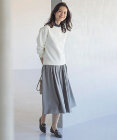 J.PRESS LADIES 【洗える】ソフトブロード ランダムタック スカート