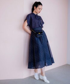 組曲 S 【セットアップ対応可】モノグラムプリント2WAYブラウス