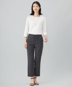 J.PRESS LADIES 【洗える】PLAIN WEAVE トロ  テーパード パンツ