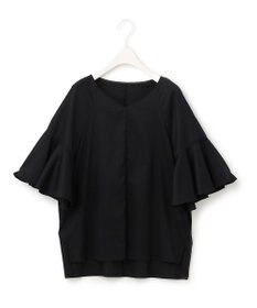ICB 【洗える】コットンサテン　フレアスリーブブラウス
