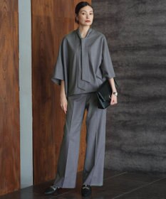 ICB 【洗える】T/Wブロード ボウタイブラウス