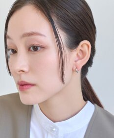 Phoebe 【金属アレルギー対応】シンプルフープスナップイヤリング　シルバー