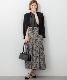 23区 【セットアップ対応/洗える】トリアセダブルジョーゼット ノーカラー ジャケット