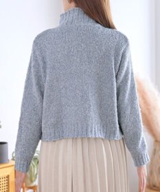 Tiaclasse 【着丈が選べる】ハイネックブークレカーディガン