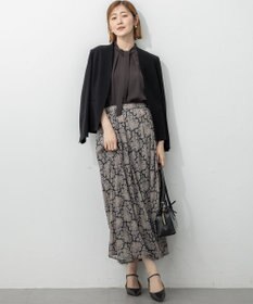 23区 【セットアップ対応/洗える】トリアセダブルジョーゼット ノーカラー ジャケット