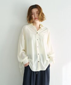 YECCA VECCA バックギャザーロングシャツ