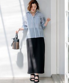 23区 【先行予約/見上愛さん着用】ナイロンコットンシアーボイル ドロストシャツ