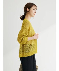 Green Parks 洗えるすかし編みニットカーディガン