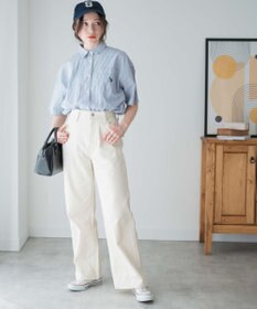 WEGO カラーウエストフィットワイドストレートパンツ