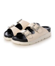 MODE ET JACOMO <carino>厚底ビジューバックルサンダル