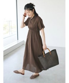 CRAFT STANDARD BOUTIQUE インド綿オープンカラーワンピース