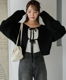 WEGO 【2024年秋冬新色カラー追加★】リボン2WAYカーデ