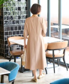 自由区 【接触冷感・速乾・UVケア・撥水・防シワ・XSサイズあり】リネンライクツィルVネック ワンピース