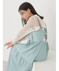 earth music&ecology 表面感肩リボンキャミワンピース