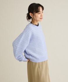 CRAFT STANDARD BOUTIQUE レースボーダーニットプルオーバー
