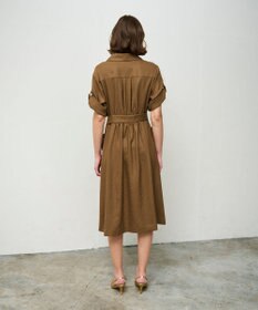 GRACE CONTINENTAL リネンタッチサファリドレス