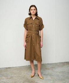 GRACE CONTINENTAL リネンタッチサファリドレス