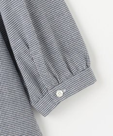 J.PRESS LADIES 【洗える】リネンminiチェック バンドカラー プルオーバー ブラウス