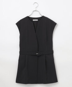 #Newans 【洗濯機可能/ストレッチ】ペプラムジレ