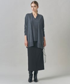 ICB L 【洗える】コンパクトファインウール ロングカーディガン