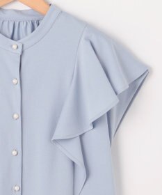 組曲 【UVケア】プレーティング天竺 パールボタンブラウス