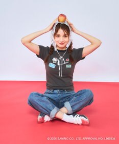 OP／FILA 【Ocean Pacific×ハローキティ】ワッペンリンガーチビTシャツ