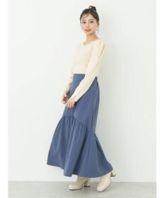 earth music&ecology ハートネック袖パールニットプルオーバー