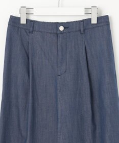 J.PRESS LADIES L 【洗える】セルロースシャンブレー ワイド パンツ