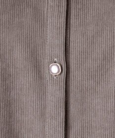 Tiaclasse L 【洗える】コーデュロイシャツチュニックブラウス