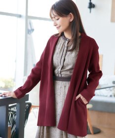 Tiaclasse 【洗える】リブ編み着流しカーディガン