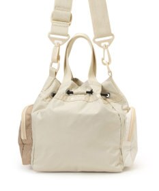 LeSportsac CONV DRAWSTRING CRSSBDY/ベージュ/ブラックシャイン/メレンゲ