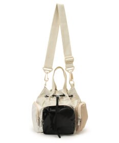 LeSportsac CONV DRAWSTRING CRSSBDY/ベージュ/ブラックシャイン/メレンゲ