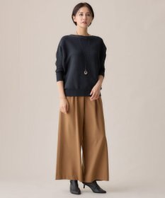 自由区 【WEB限定・洗える】コットンストレッチホールガーメントドルマン ニット