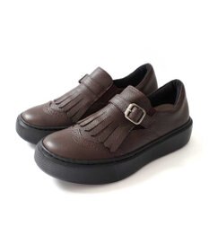 Pointer 日本製 本革フリンジ付き厚底ローファー