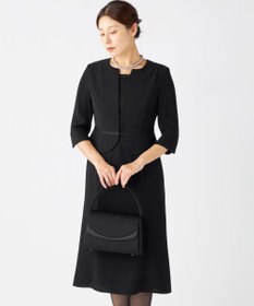 自由区 FORMAL 【ストレッチ/前開きワンピース】平二重 ジャケット+ワンピース