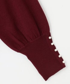 ANY 【洗濯機可/吸湿発熱】パフスリーブパールニット