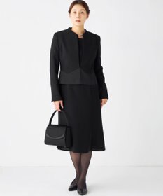 自由区 FORMAL 【ストレッチ/前開きワンピース】平二重 ジャケット+ワンピース