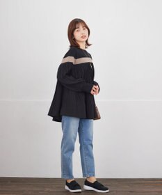 Tiaclasse 配色ラインプリーツプルオーバー