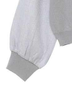 Green Parks 袖光沢ドッキングニットプルオーバー