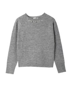 Green Parks ビジュー付きニットプルオーバー