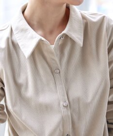 Tiaclasse L 【洗える】コーデュロイシャツチュニックブラウス