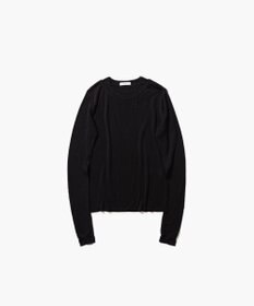 ATON SILK BLENDED CIRCULAR RIB | クルー＆クルーレイヤードプルオーバー