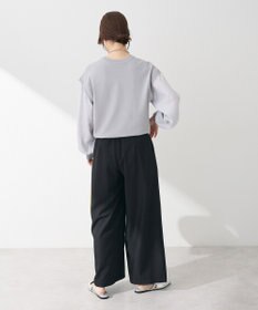 Green Parks 袖光沢ドッキングニットプルオーバー